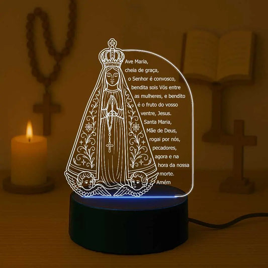 Compre 1 Leve 2  |  Luminária Oração Ave Maria Nossa Senhora Aparecida